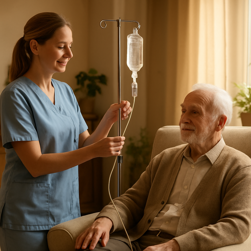 Paciente em ambiente acolhedor para infusão na IMC